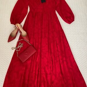 Chic Long Sleeve Red Dress